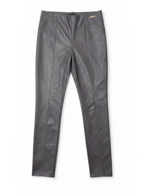 Marc New York Andrew Marc Faux Leather Pants Gray Slim Fit Size S EUC